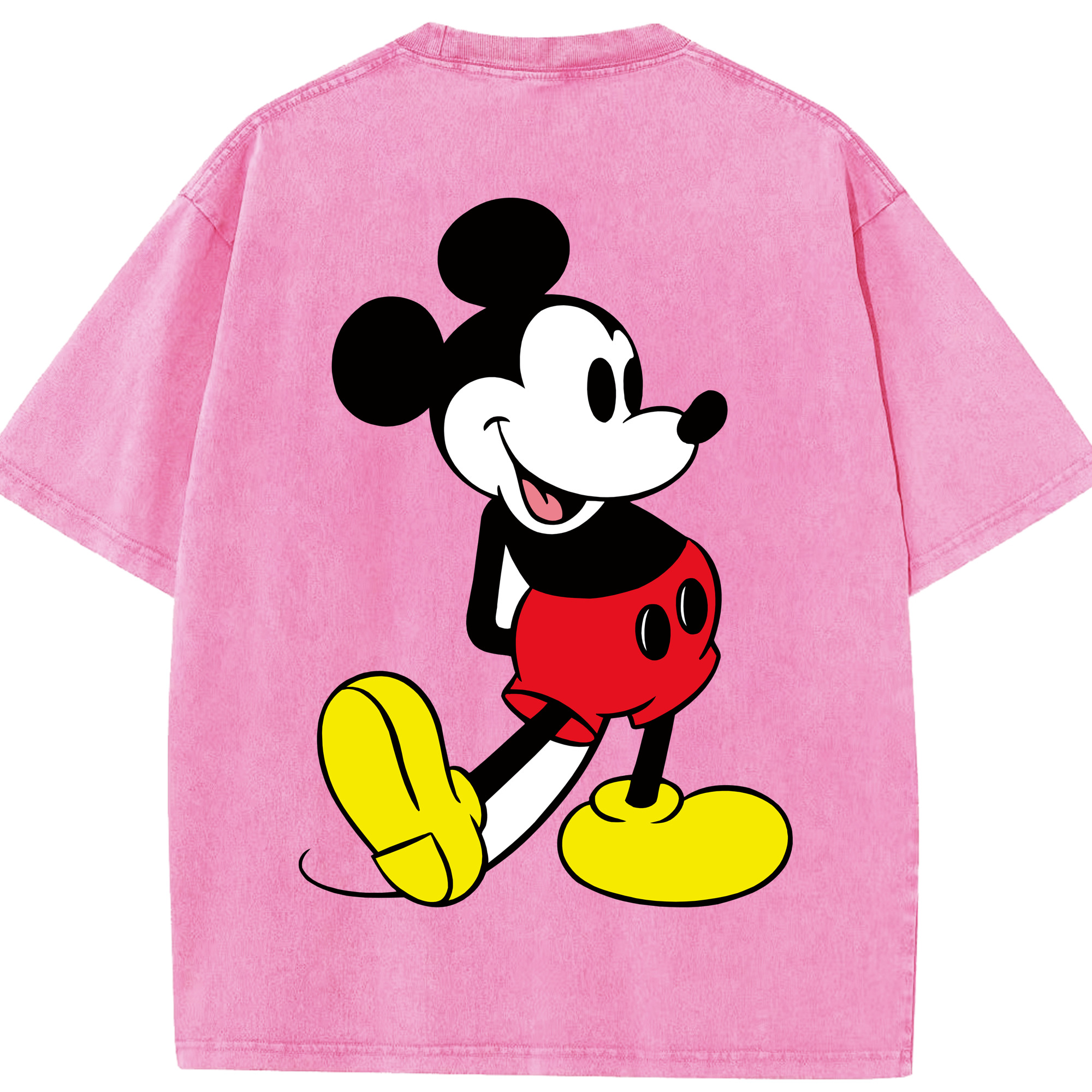 （画像用） ミッキーマウス Mickey Mouse 綿100% ヴィンテージ風 半袖Tシャツ（背面プリント）